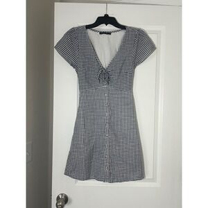 Abercrombie & Fitch Navy Checkered Mini Dress